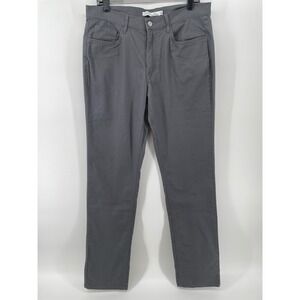 Criquet Flat Front Canvas Pants Mens 33 Grey‎ Straight Leg Stretch Cotton Blend